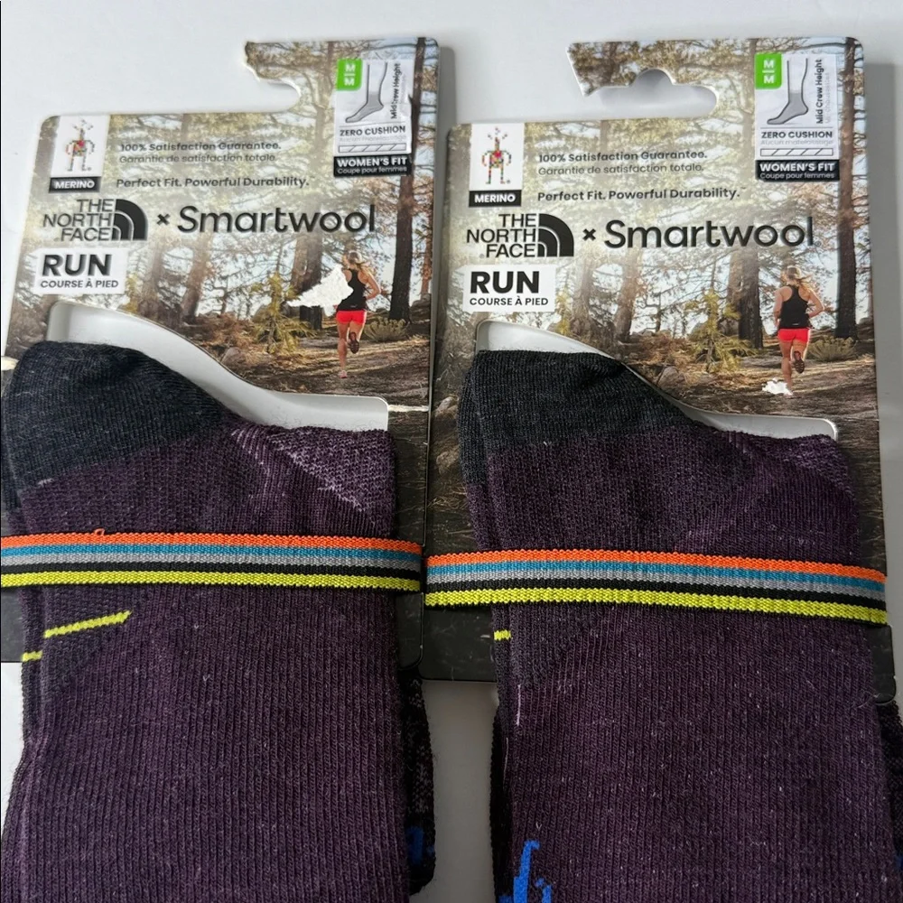 Smartwool X The North Face Run Zero Cushion Wool Blend Socks Bordeaux Medium